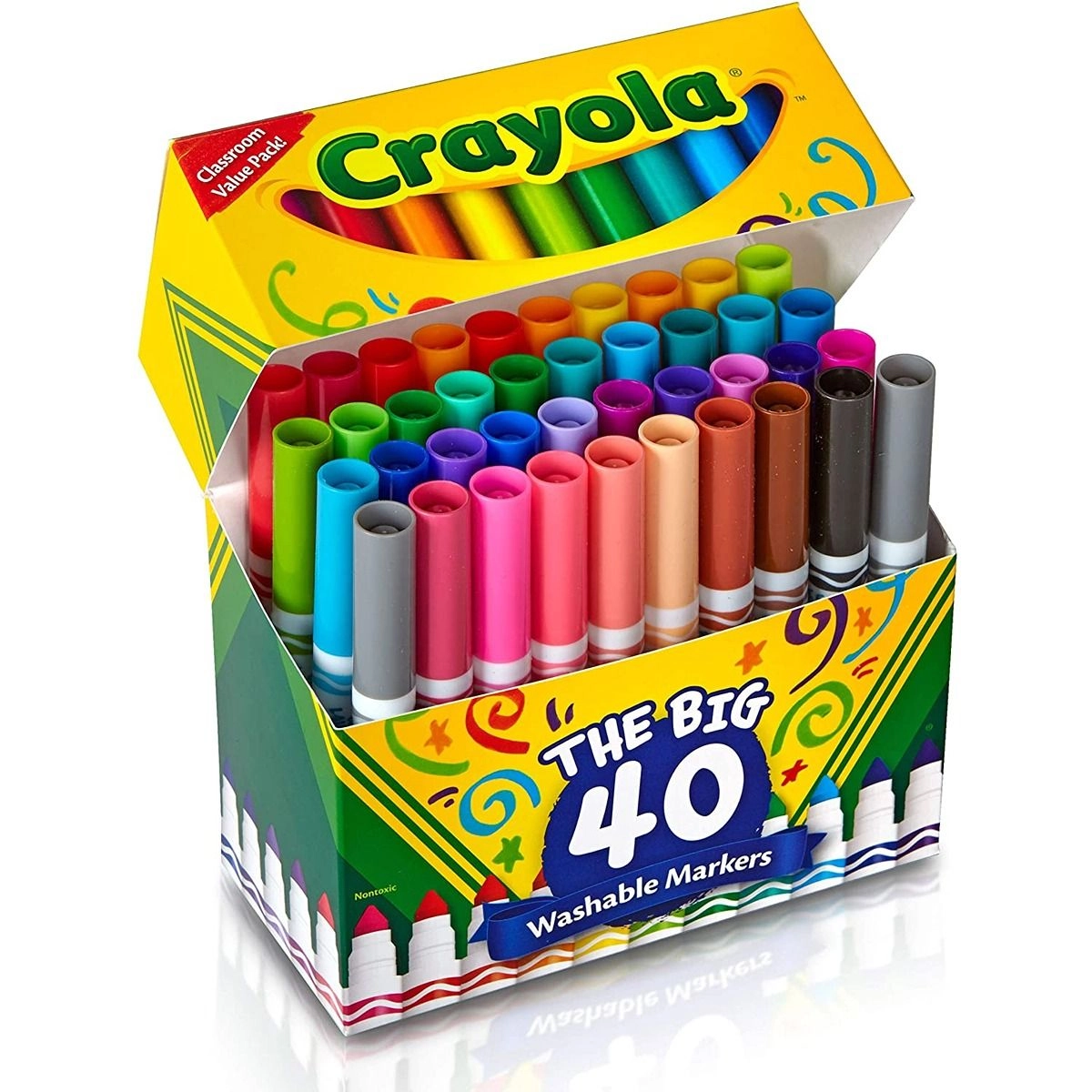 Ultra-Clean Washable Markers - 40 Ct Assorted Broad Line