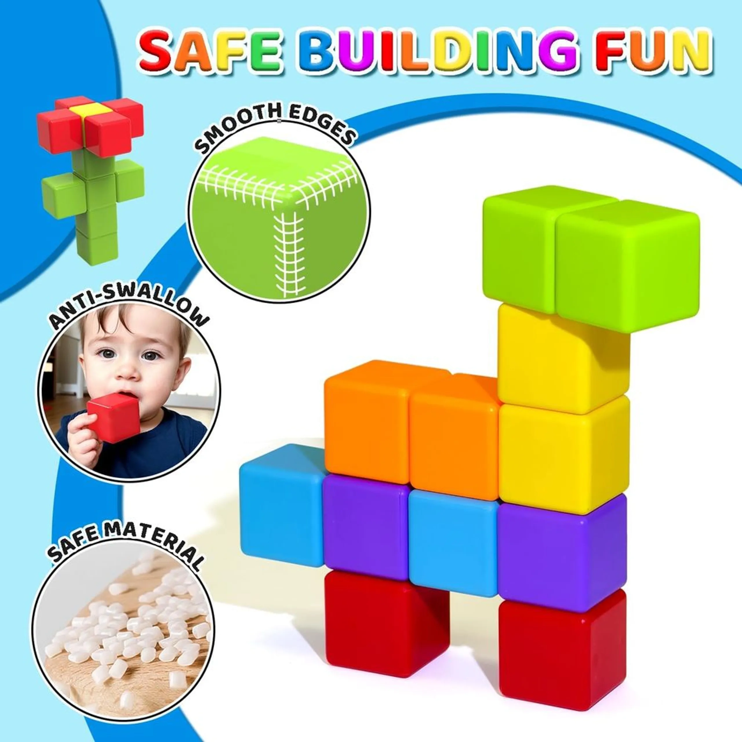 Magnetic Building Blocks - 12 pcs