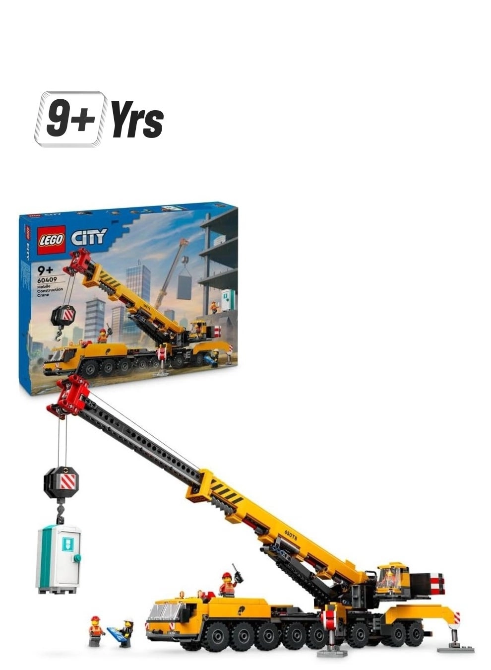 City Mobile Construction Crane - 4 Minifigures Long Extendable Boom