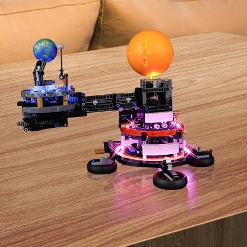 LED Light Kit - ABS Technic Planet Earth and Moon in Orbit for LEGO 42179 Building Model Set Classic Version