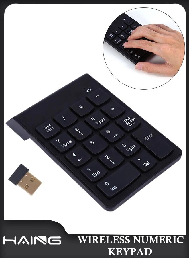 Haing Mini Wireless Numeric Keypad - 18-Key 2.4GHz