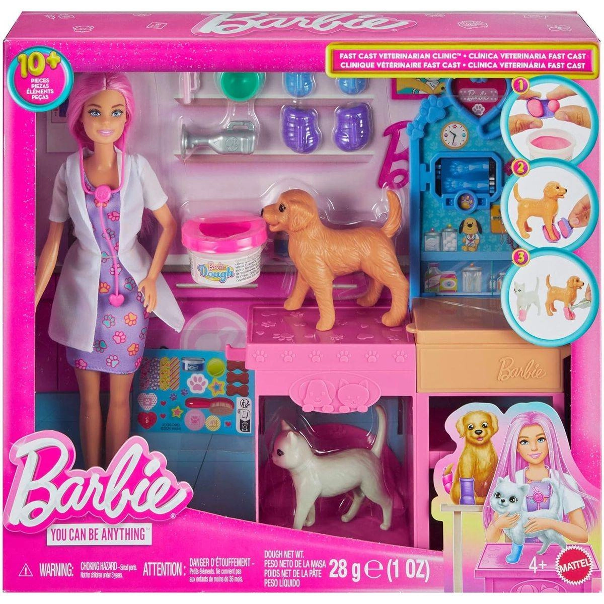 Barbie You Can Be Anything Fast Cast Veterinarian Clinic Playset - 10+ Pieces (2329711)