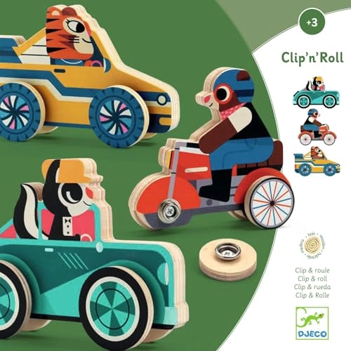 Djeco Clip'n'Roll Wooden Puzzle - 3 years+ 15 pieces