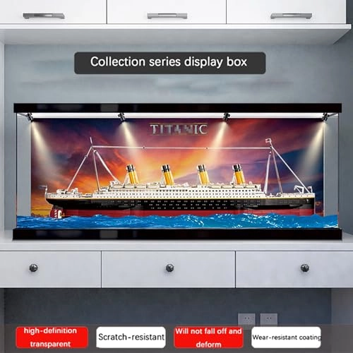 Display Case Compatible with Lego Titanlc - 140 x 20 x 50 cm LED ceiling light model