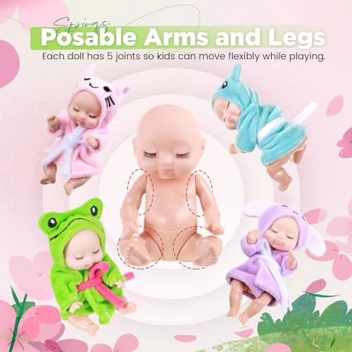 Reborn Baby Doll - 4 Inch Animal Clothes 4 Pcs Bundle