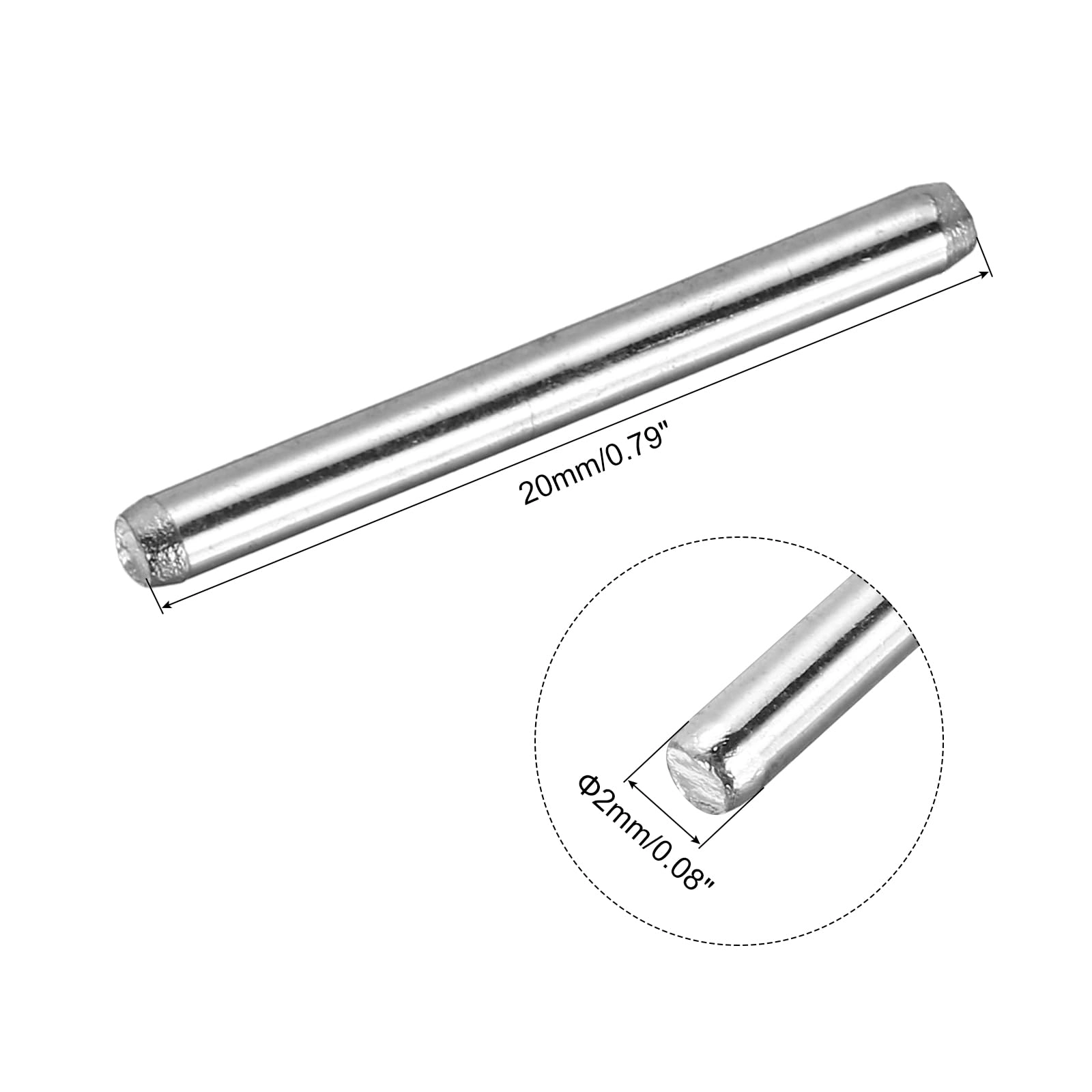 Round Rod Axles - 2 x 20mm 20pcs