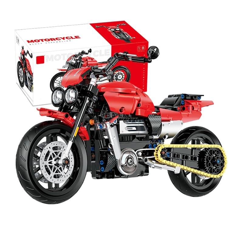 Menbis Cyberpunk H-D Motorcycle Building Block Kit - Narwhals 528 pcs