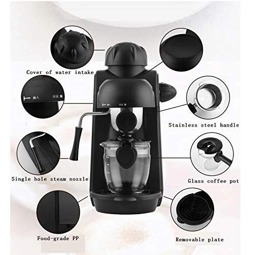 2 In 1 Espresso Maker - Milk Frother 5-Bar Pump 4 Cups