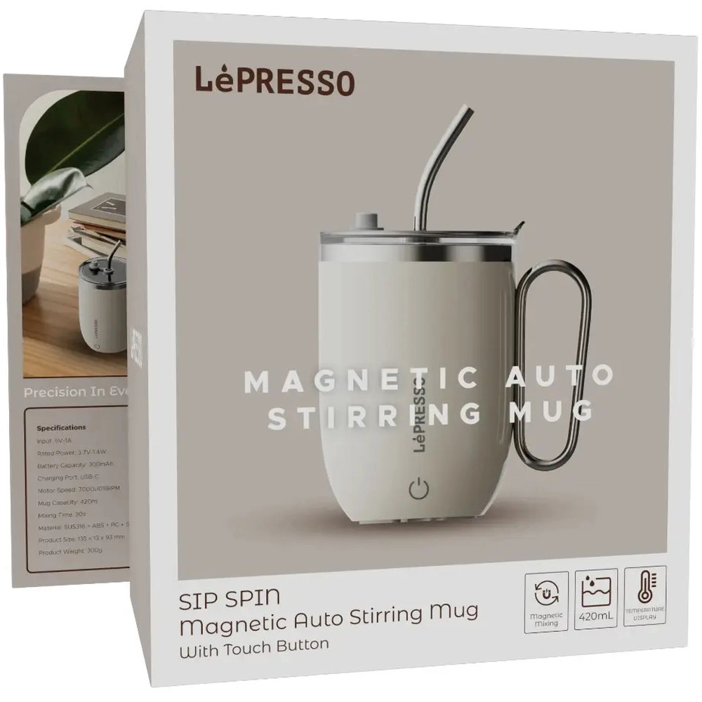LePresso Sip Spin Auto Stirring Mug - 420 ml