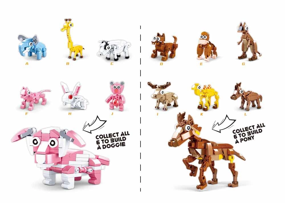 Sluban Q Bricks Egg - Mammal 24 pcs