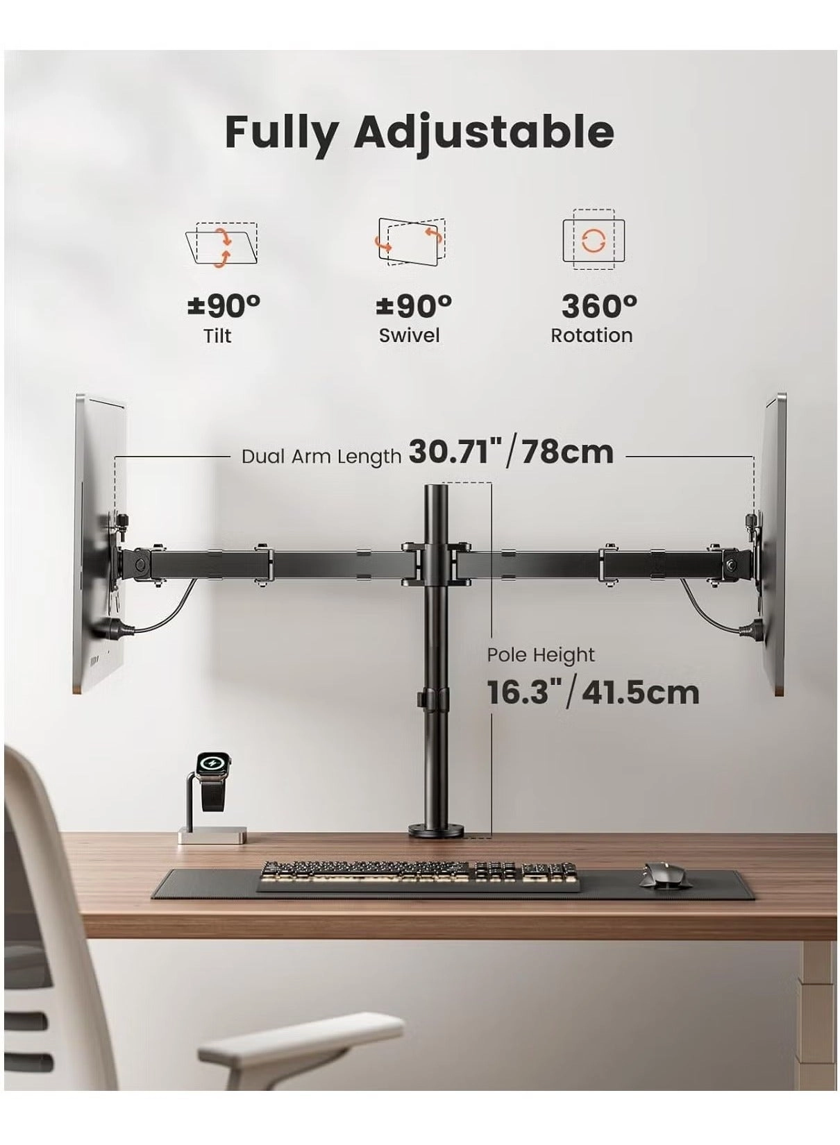 Dual Monitor Desk Mount Stand - 2