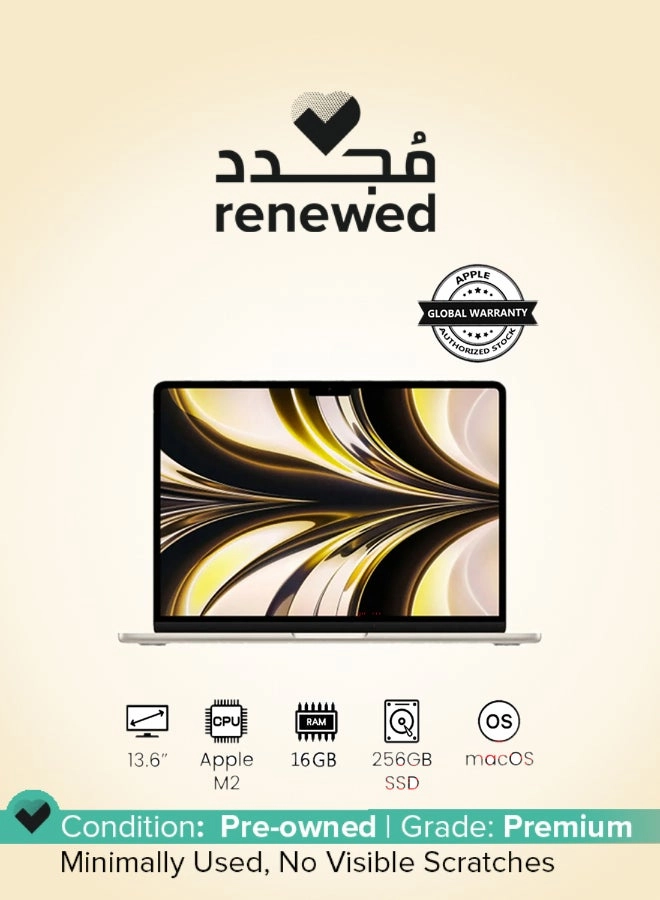 Apple (Renewed) MacBook Air - 13.6'' 256GB 16GB M2