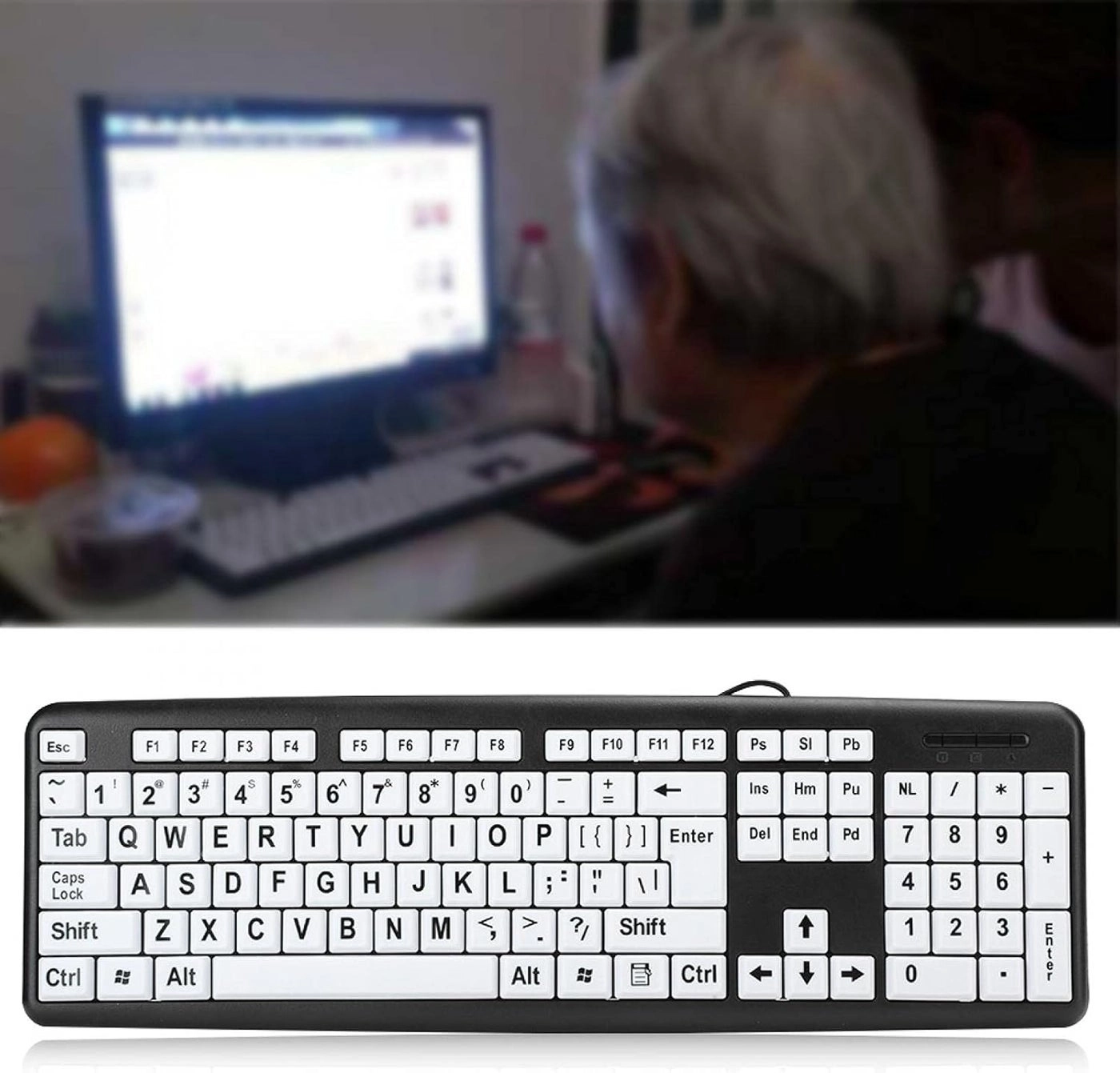 Large Print Computer Keyboard - Wired