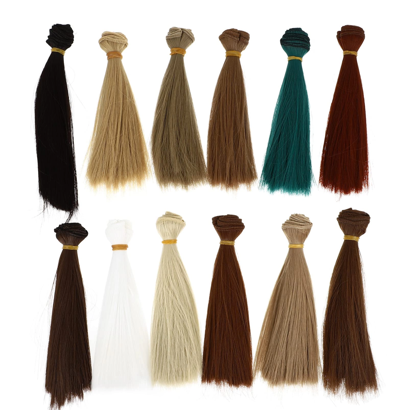 RCHWY Doll Making Straight Hair Wefts - 12 pcs