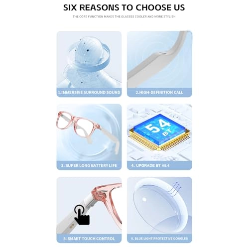 Smart Glasses - BT5.4 7 Hours Touch Control