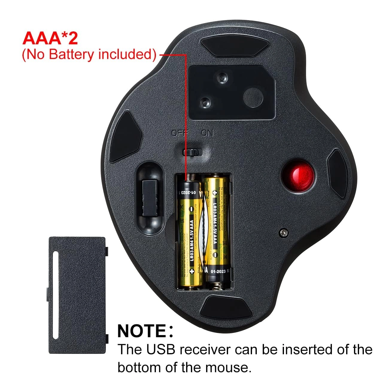 Ergonomic Trackball Mouse - 2.4G Wireless