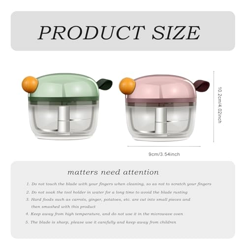 Garlic Chopper - Mini Manual Pull Green-1