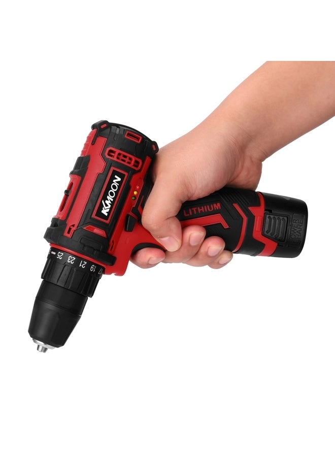 Multifunctional Electric Drill - 18V Red/Black