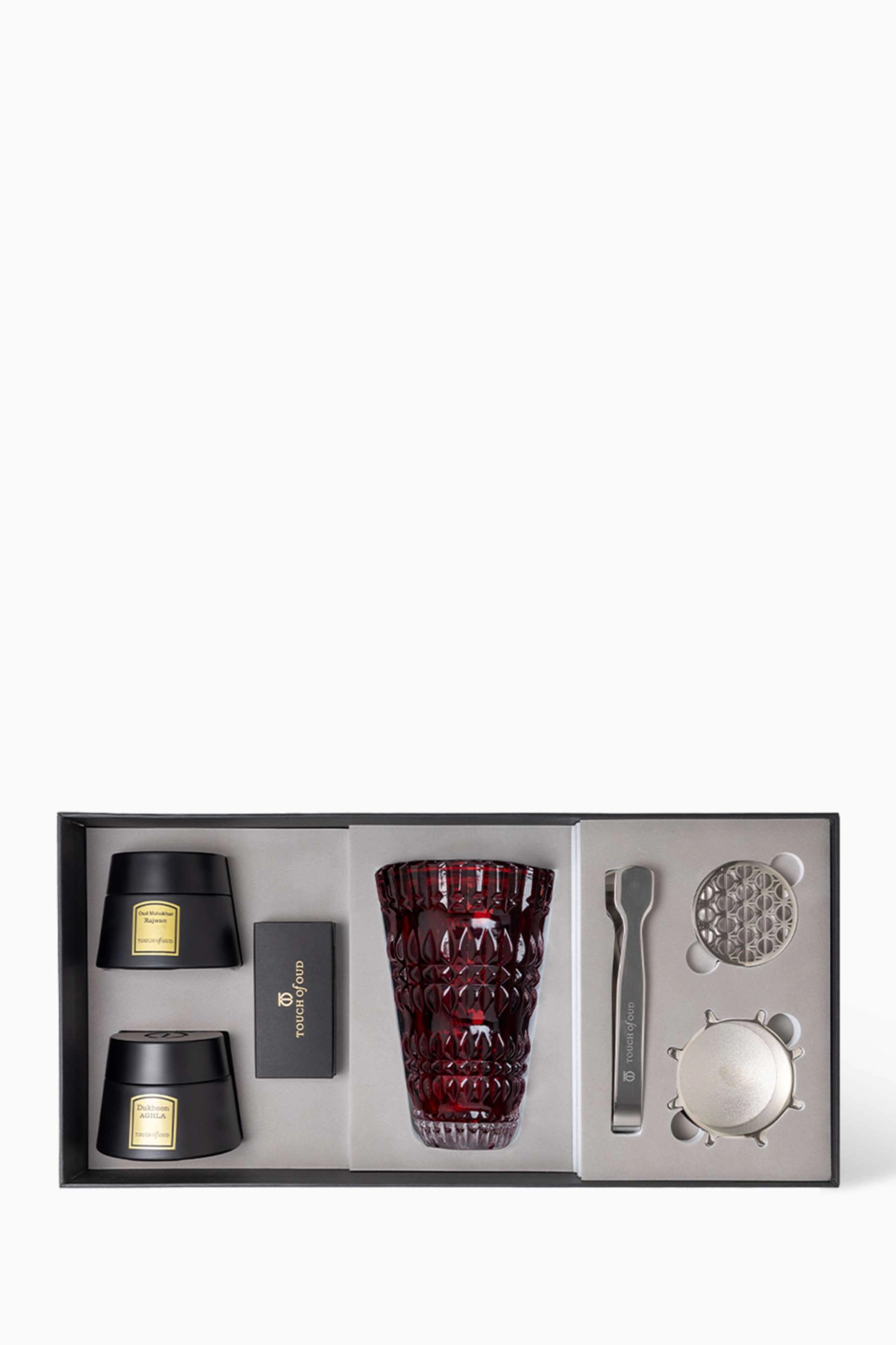 Touch Of Oud Aghla + Arqa + Rajwan + Yasat + lighter + burner + charcoal + tong - 8 piece(s)