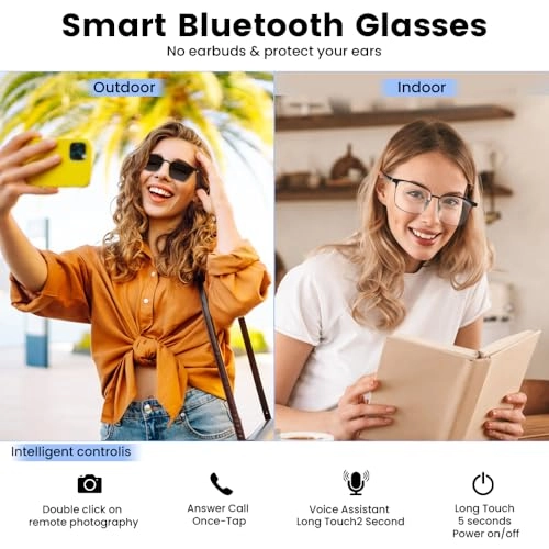 Smart Bluetooth Glasses - Touch Control Voice Control