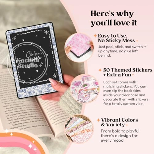 E-Reader Skin - 12PCS + Type C Charm - 4PCS + Scrapbook Sticker - 50PCS