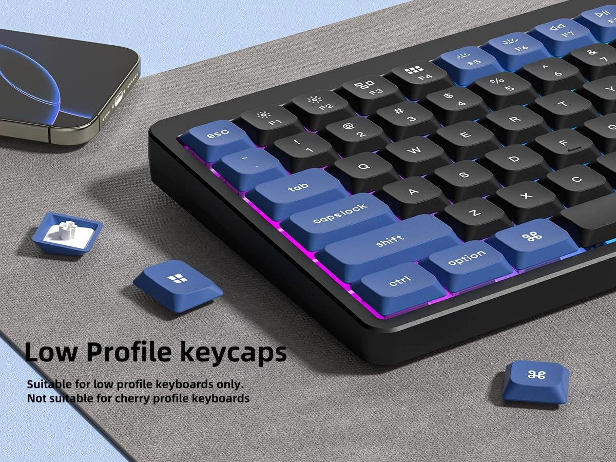 Low Profile keycaps - Double Shot PBT 60/75/100 Percent