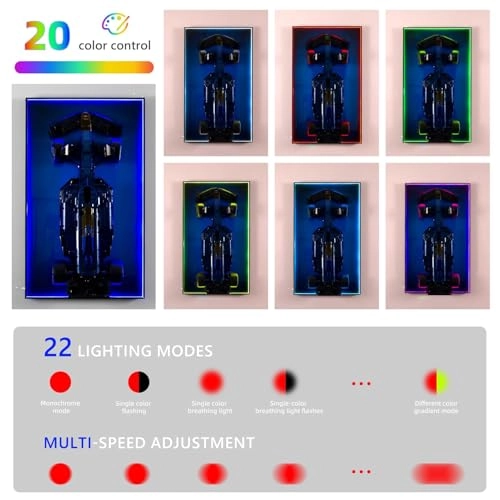 Display Wallboard - RGB Colorful LED Lights Compatible with Lego Technic Racing F1 42206