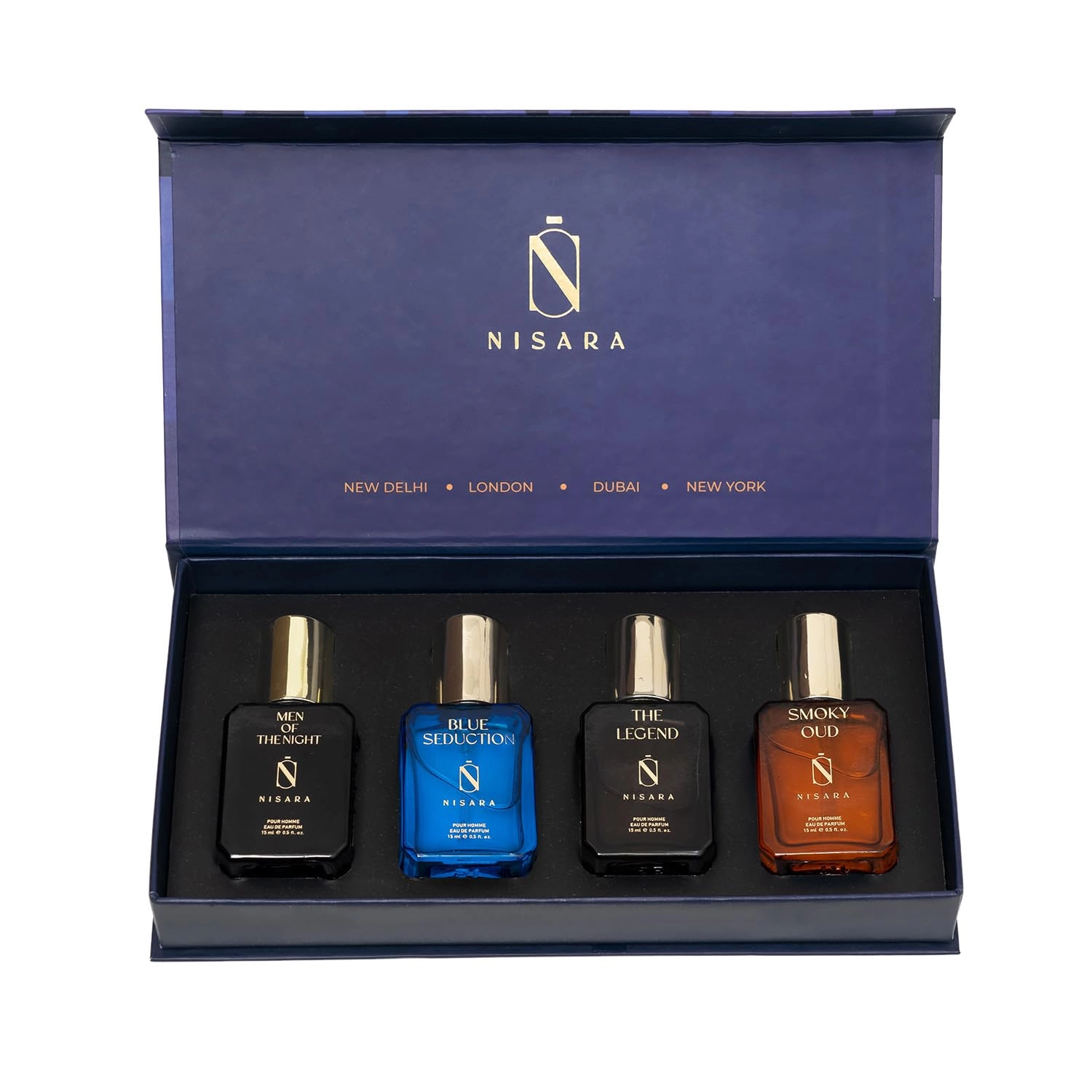 Helios Packaging Pvt. Ltd. Men of the Night - 15ml + Blue Seduction - 15ml + The Legend - 15ml + Smoky Oud - 15ml