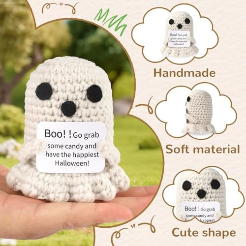 Positive Ghost Crochet - 7.5 x 6cm