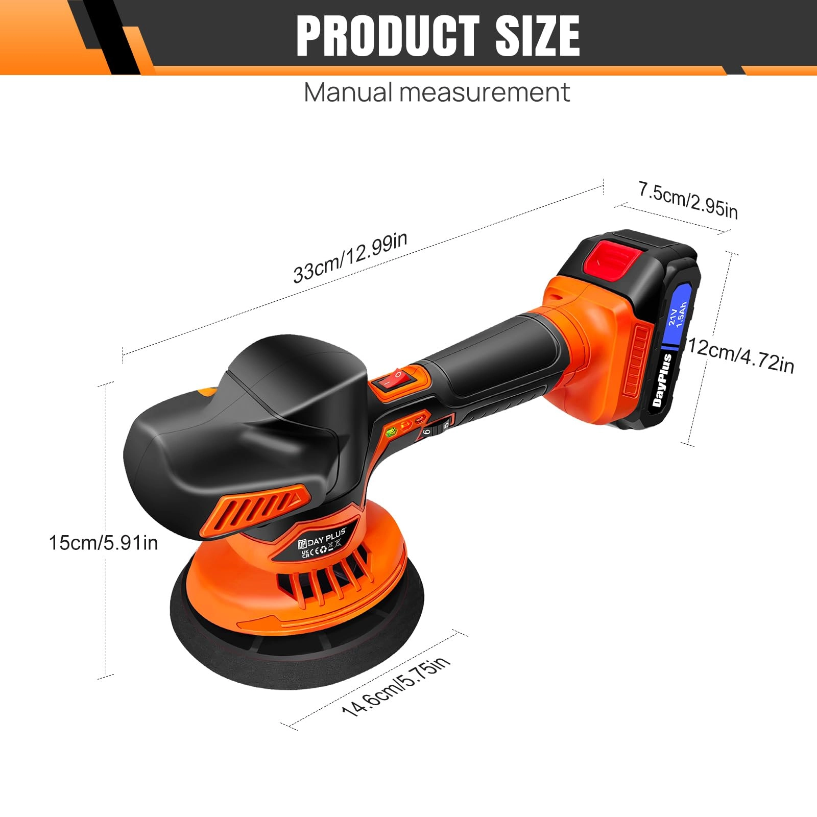 Cordless Buffer Polisher - 580W 125mm–150mm