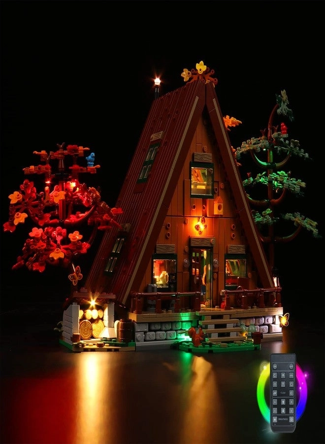 LED Light Kit - Compatible with Lego A-Frame Cabin 21338 Remote Control DIY Lighting