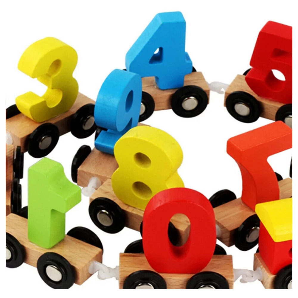 Wooden Digits Train Set - 3 + 11 pieces