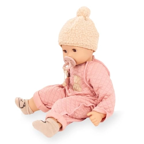 Maxy Muffin Little Bear Baby Doll - 16.5" Sleepy Eyes Quilted Pink Winter Onesie Ages 3+