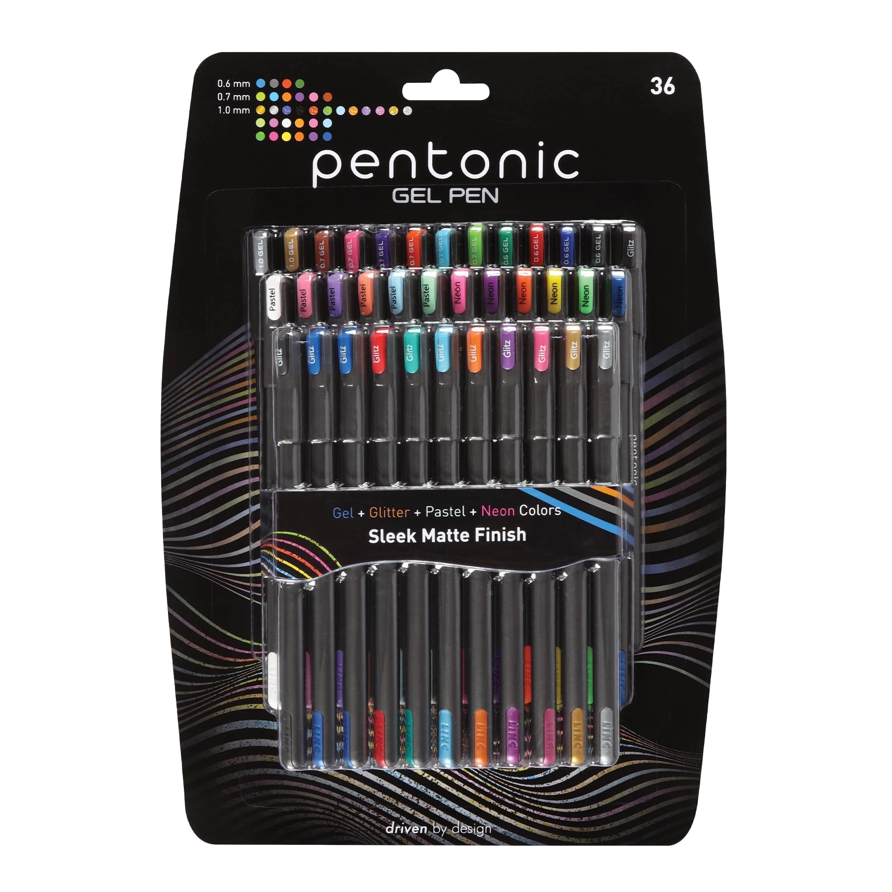 Gel Pens - 36 Count 0.6 mm 0.7 mm 1.0 mm