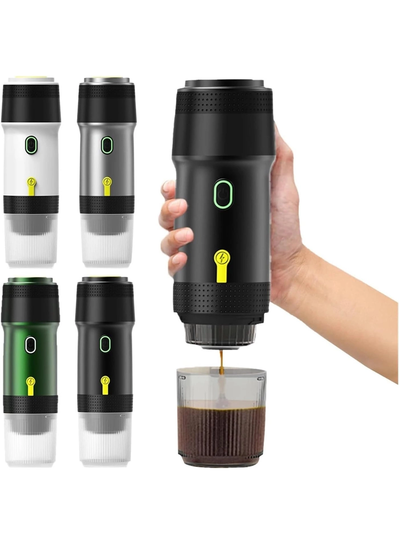MUNTAQI Portable Coffee Maker - Manual Battery Powered Ground Coffee & Nespresso-compatible