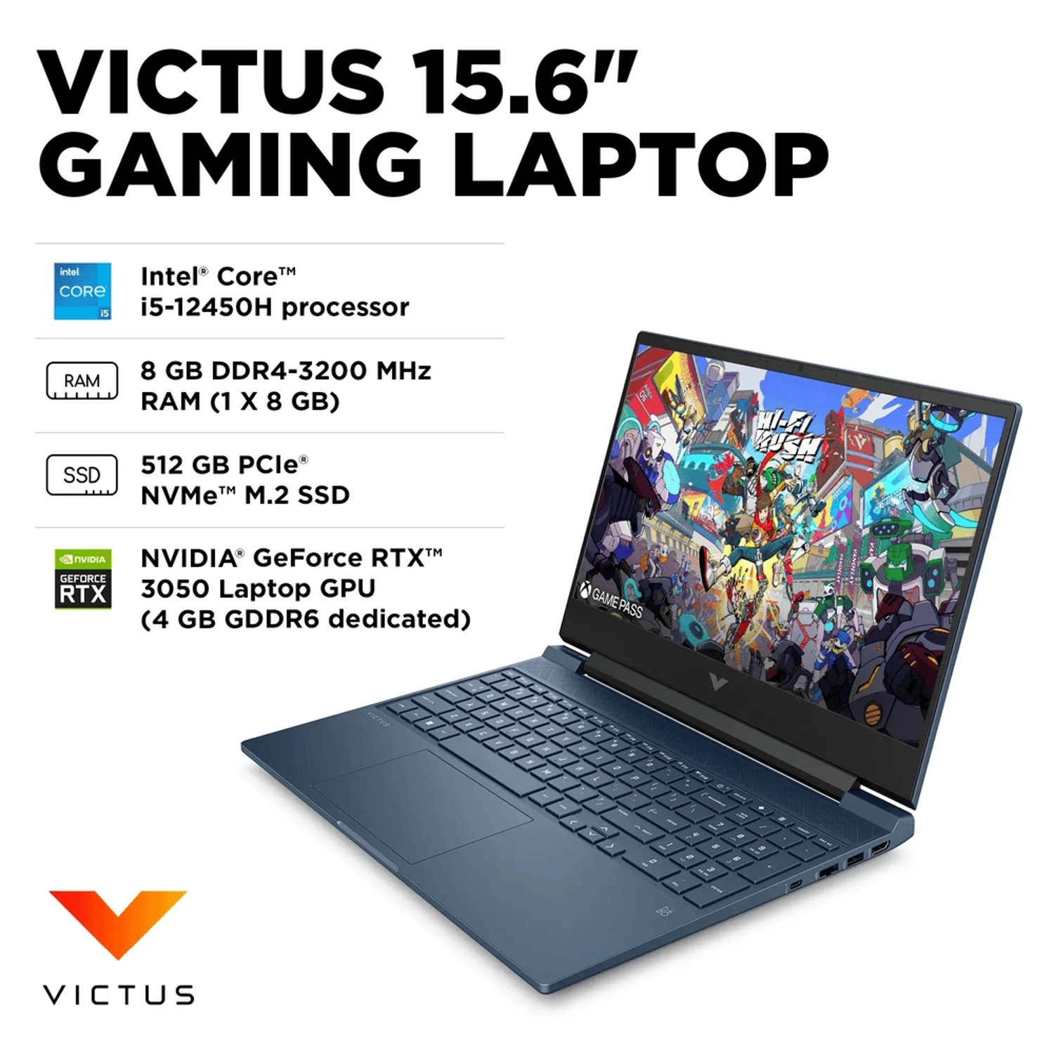 Victus 15 - 15.6'' Core i5-12450H 8GB DDR4 512GB SSD