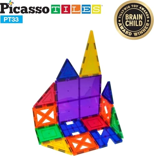 Magnetic Building Tile Set - 33 pcs