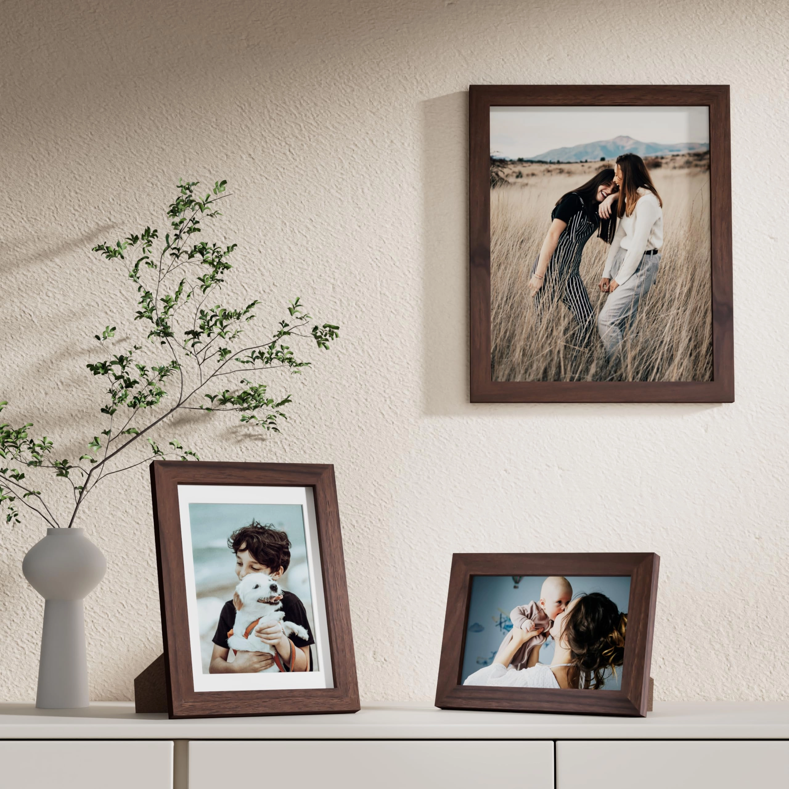 Picture Frames Set - 10 Pack Rustic Grey