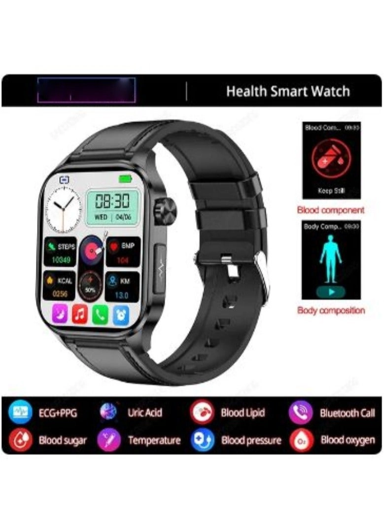Glucose Monitoring Smart Watch - ECG Bluetooth Call SpO2