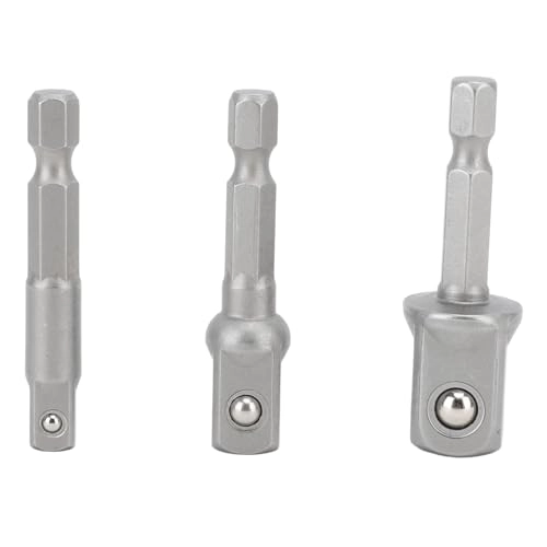 Power Drill Adapter - 3 Piece 1/4" 3/8" 1/2" Stainless Steel