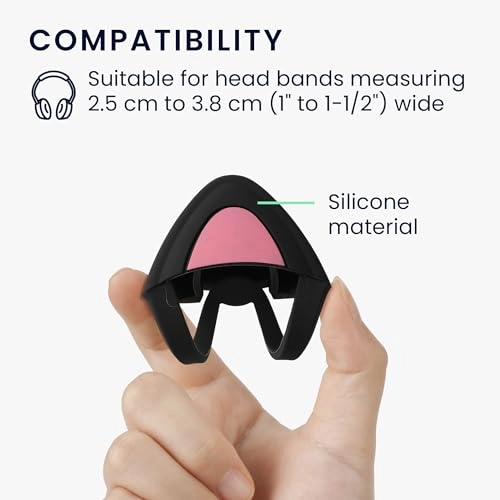 Cat Ears for Overear Headphone - Set of 2 Fits Headbands 1" to 1.5"