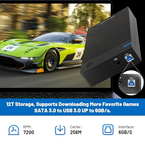 Retro Gaming Hard Drive - 7200 RPM 12TB 3.5-inch HDD