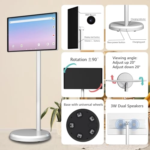 Portable TV on Wheels - FHD 1080p 21.5 Inches