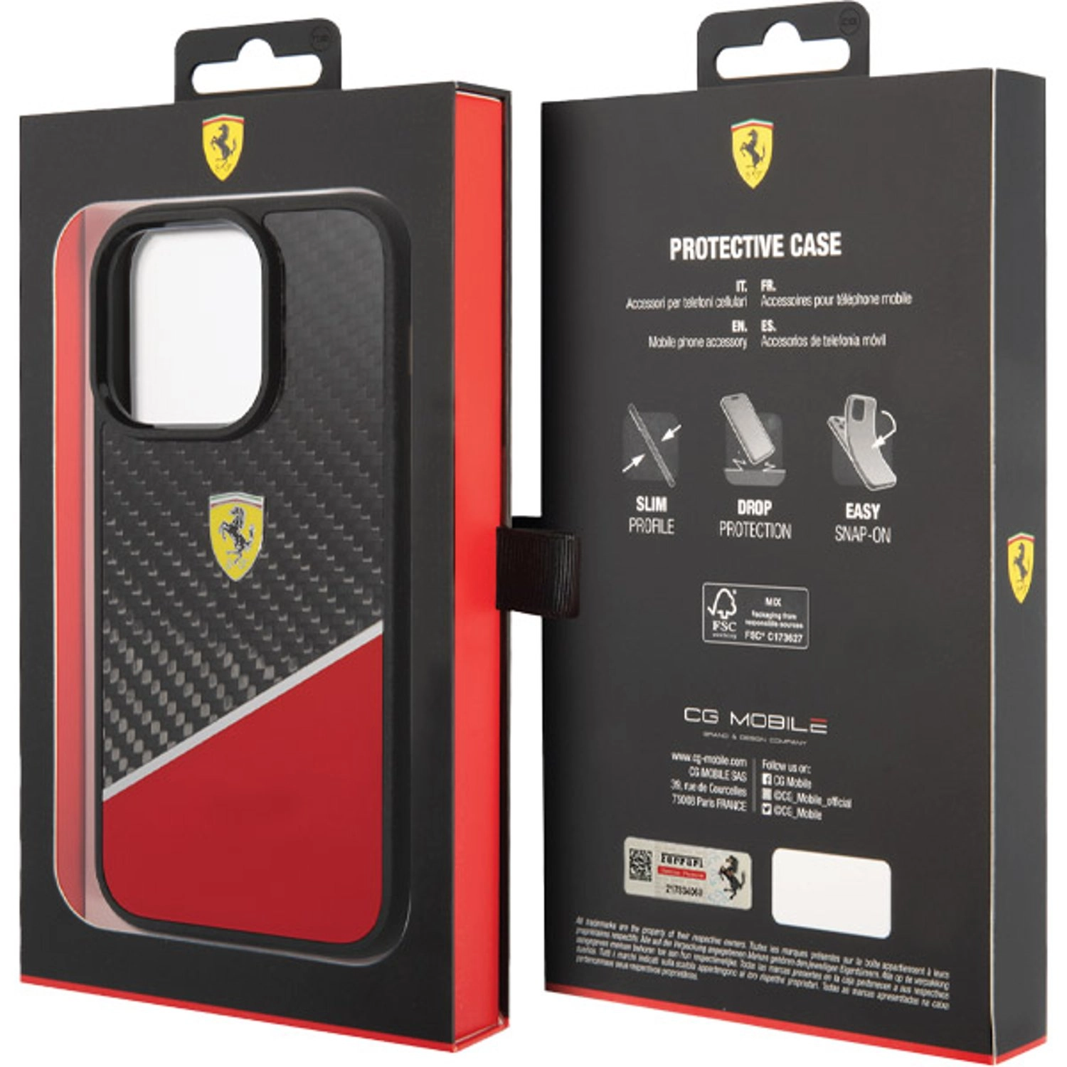 Bimaterial Carbon Case - Carbon Fiber, Polycarbonate Back Case for iPhone 14 Pro Max