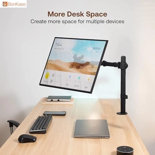 Adjustable Single Arm Monitor Stand - 13–27 inch VESA 75x75mm or 100x100mm
