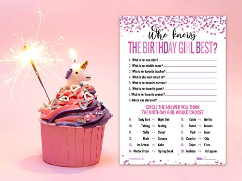 Who Knows The Birthday Girl Best Game Cards - 30 piece(s)