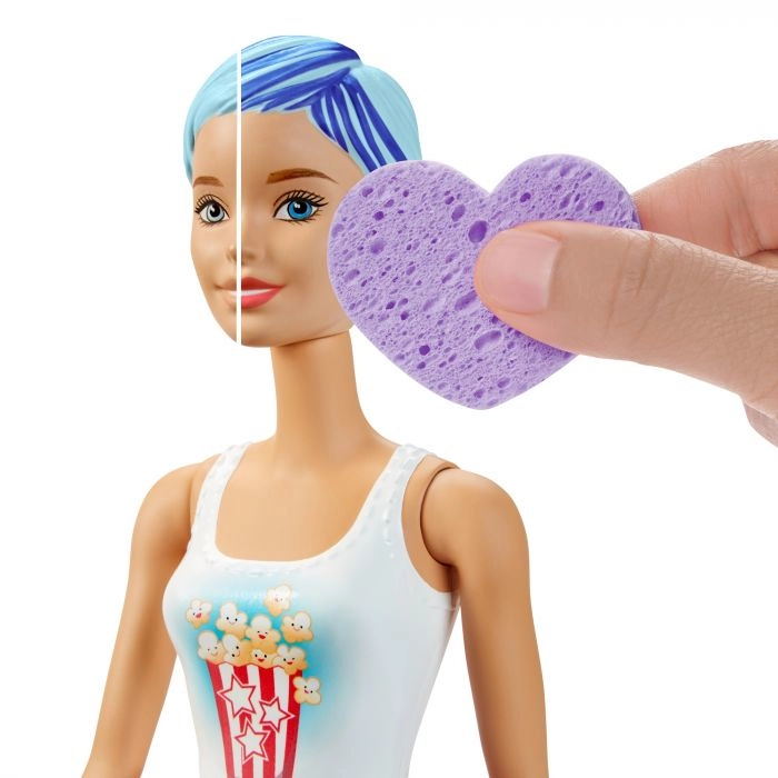 Barbie Color Reveal Glitter! Hair Swaps Doll - Glittery Blue 25 Hairstyling & Party-Themed Surprises Ages 3+