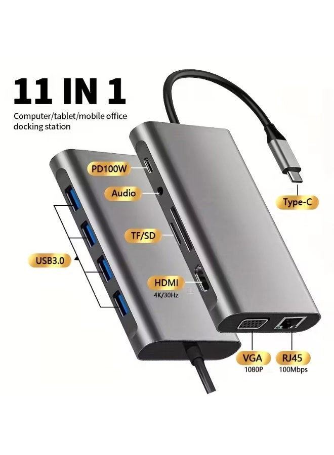 11-in-1 USB-C Hub - USB Type C MacBook Windows Laptop