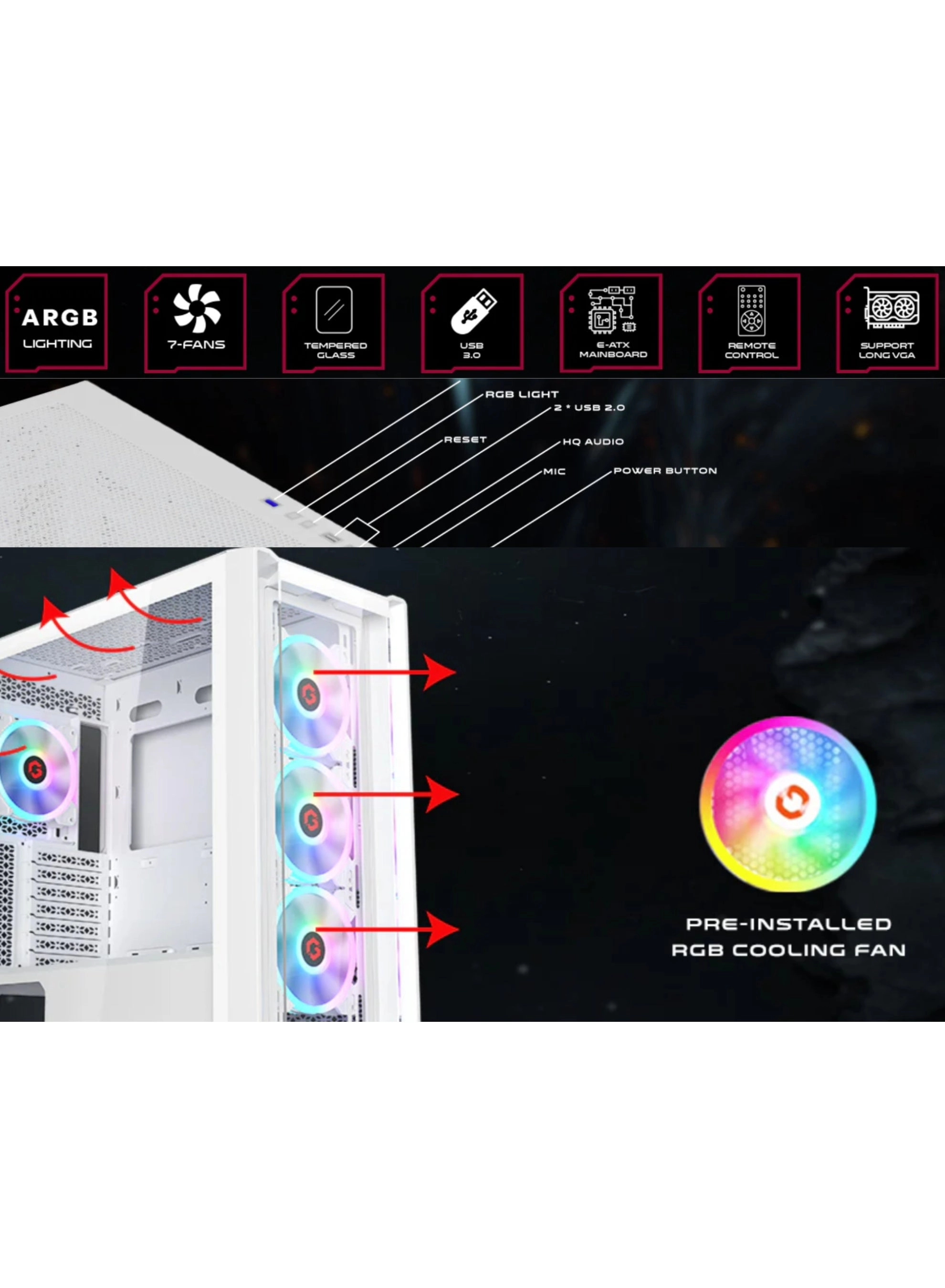 GO-PC-12400F-3050-LC240-VORTEX-WHT - i5-12400F 16GB 1TB