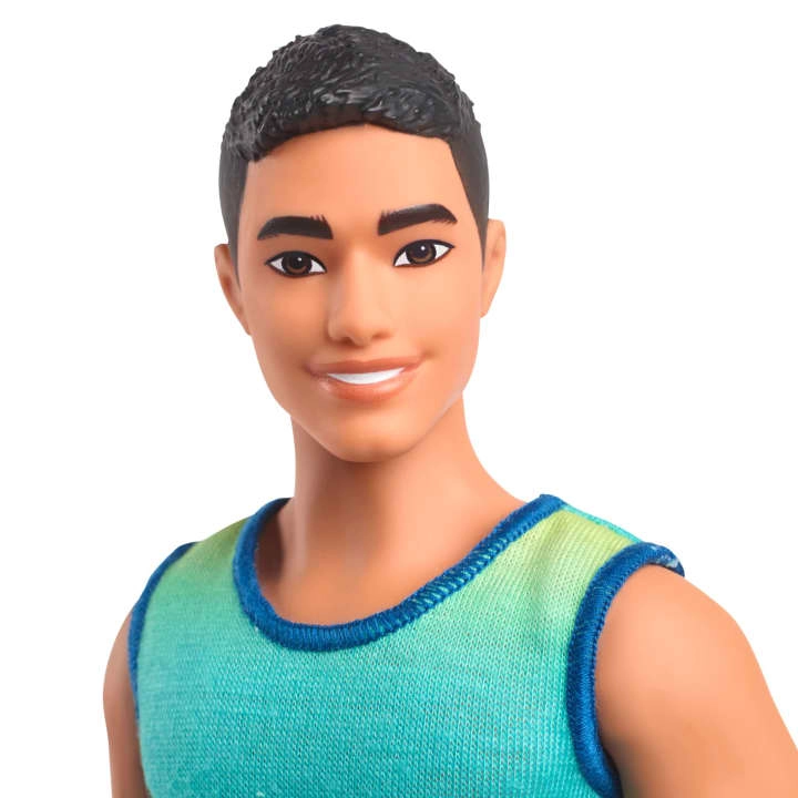 Fashionistas Ken Doll #236 - Black Hair Blue and Green Ombre Tank